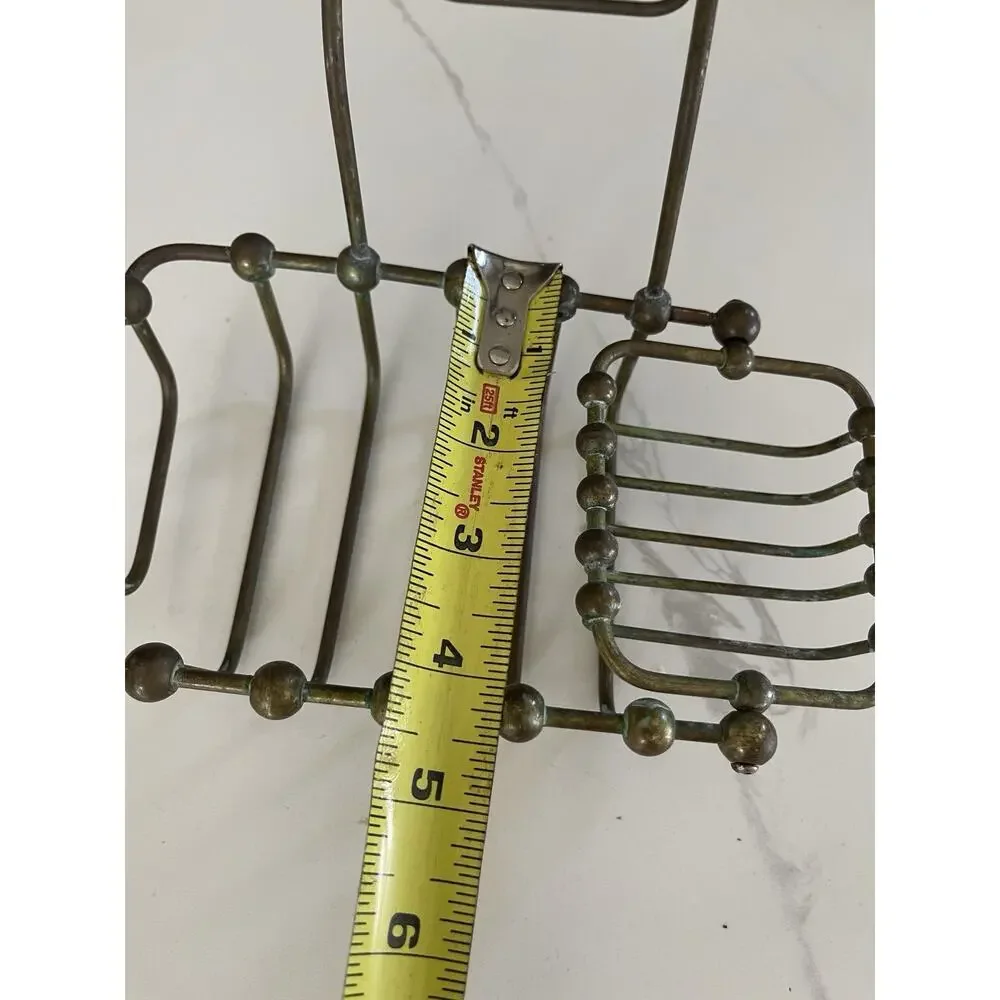 Vintage Brass Soap and Sponge Holder for 7' Clawfoot Tubs Patina Brass Finish
